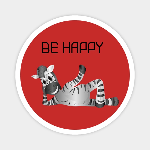 Be Happy With The Happy Zebra Magnet by PARADISE20